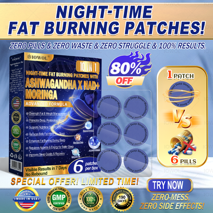 IOWOL® NACHT-FETTVERBRENNUNGS-PFLASTER! OHNE Tabletten & OHNE Abfall & OHNE Anstrengung – für Ihre tägliche Routine.