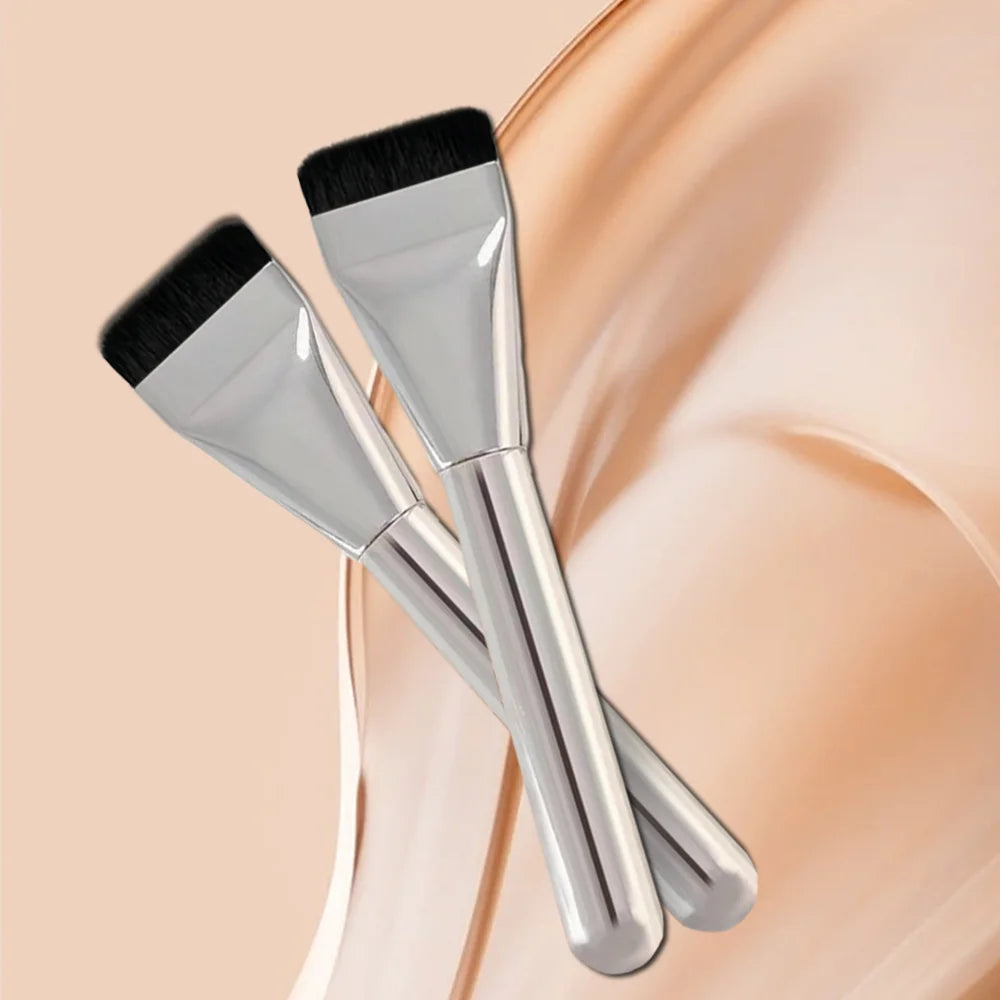 2PC Ultra Thin Foundation Brush Lightweight Face Contour Brush Flat Head Facial Mask Brush Blending Foundation Cream Makeup Tool
