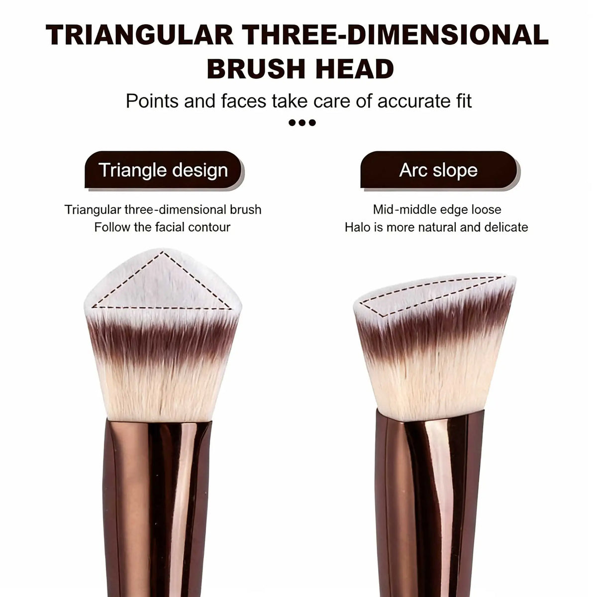 4/5Pcs Professional Facial Makeup Tools Set,With Facial Double-Ended Makeup Brush Set,Bevel&Taper Foundation Brush Contour Brush