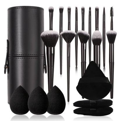 3~21pcs Fashion Makeup Brsuh Set Soft Hair Cosmetic Brushes With Makeup Brush Holder Beauty Egg And Powder Puff