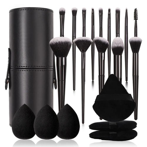 3~21pcs Fashion Makeup Brsuh Set Soft Hair Cosmetic Brushes With Makeup Brush Holder Beauty Egg And Powder Puff